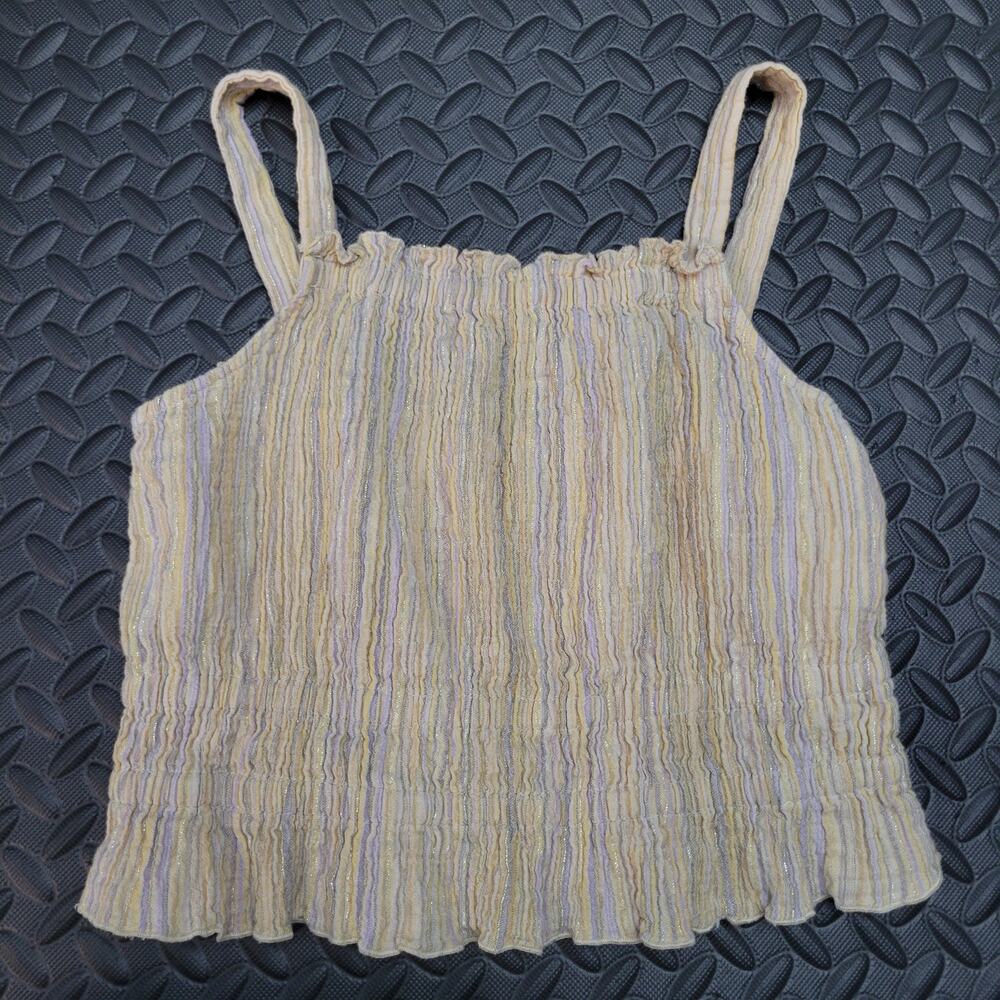 Zara Kids Smocked Crop Tank Size 10 Ruffle Hem Boho Summer Vacation Resort
